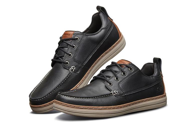 Кроссовки мужские Skechers Heston черные-коричневые, 44 EU