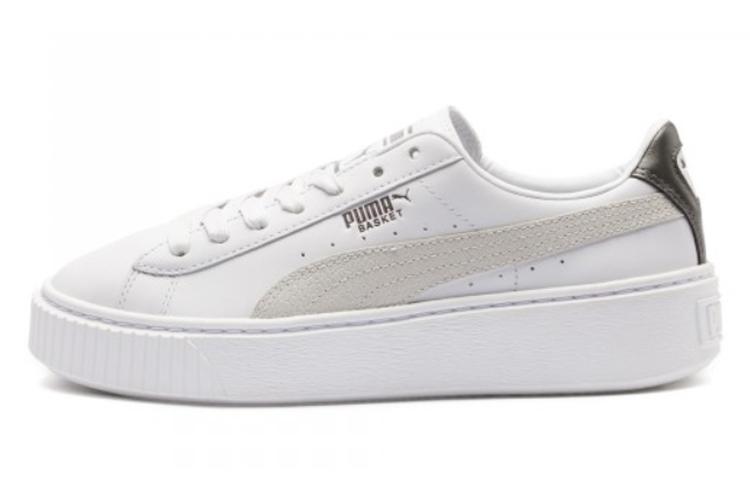 Кроссовки женские PUMA Basket Platform Low Top белые, 39 EU