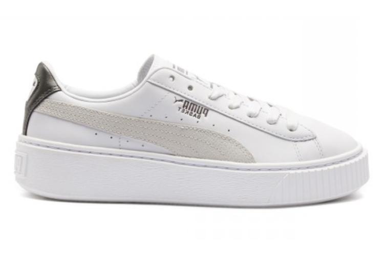 Кроссовки женские PUMA Basket Platform Low Top белые, 39 EU