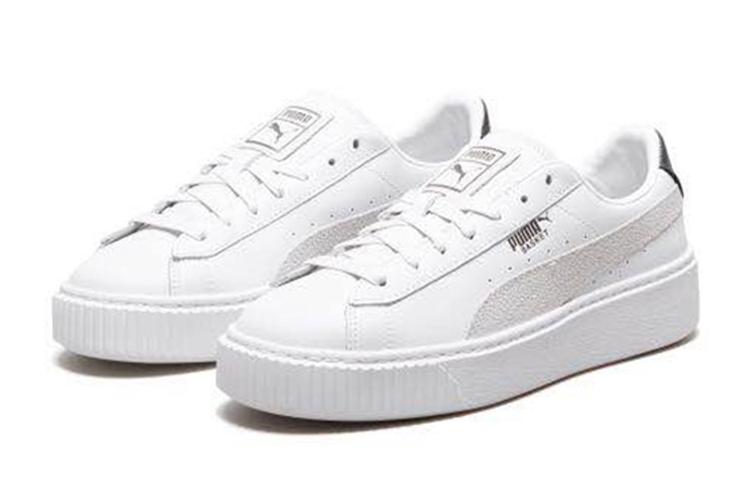 Кроссовки женские PUMA Basket Platform Low Top белые, 39 EU