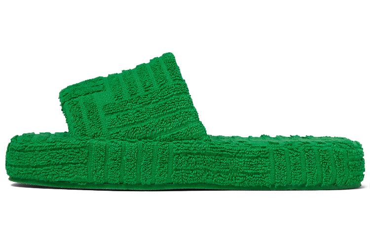 Тапочки женские Bottega Veneta Resort Sponge зелёные, 39 EU