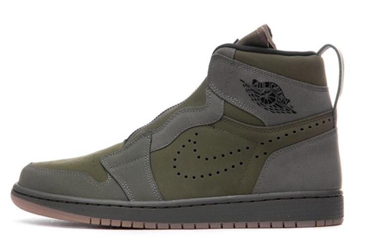 Кроссовки мужские Jordan 1 High Zip olive gum, 45 EU
