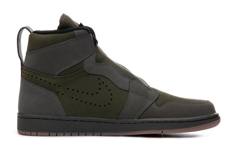 Кроссовки мужские Jordan 1 High Zip olive gum, 45 EU