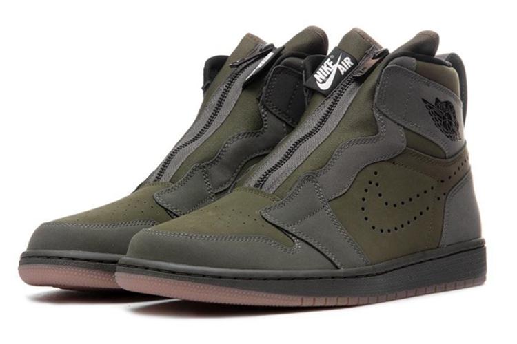 Кроссовки мужские Jordan 1 High Zip olive gum, 45 EU