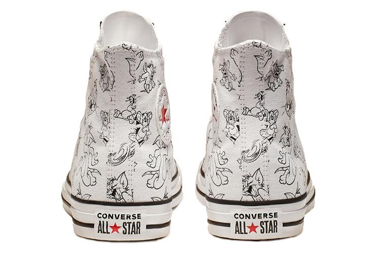 Кеды унисекс Converse Chuck Taylor All Star Hi Tom And Jerry белые
