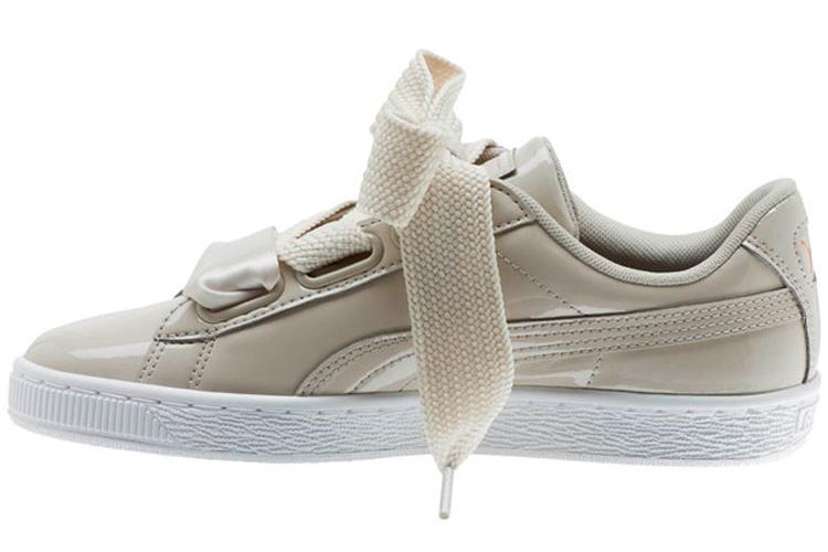 Кеды женские PUMA Basket Heart Patent серебристые