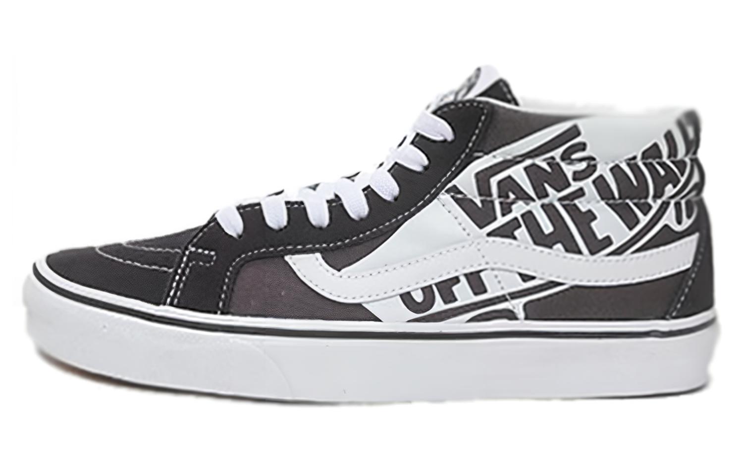 Кроссовки унисекс Vans SK8 Mid Reissue Logo черные, белые, 35 EU