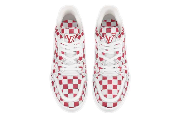 Кроссовки мужские LOUIS VUITTON X Nigo LV Trainer красно-белые, 42.5 EU