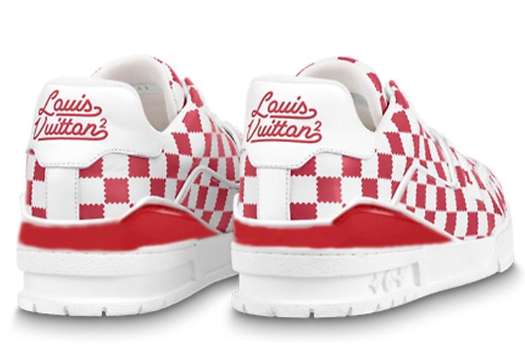 Кроссовки мужские LOUIS VUITTON X Nigo LV Trainer красно-белые, 42.5 EU