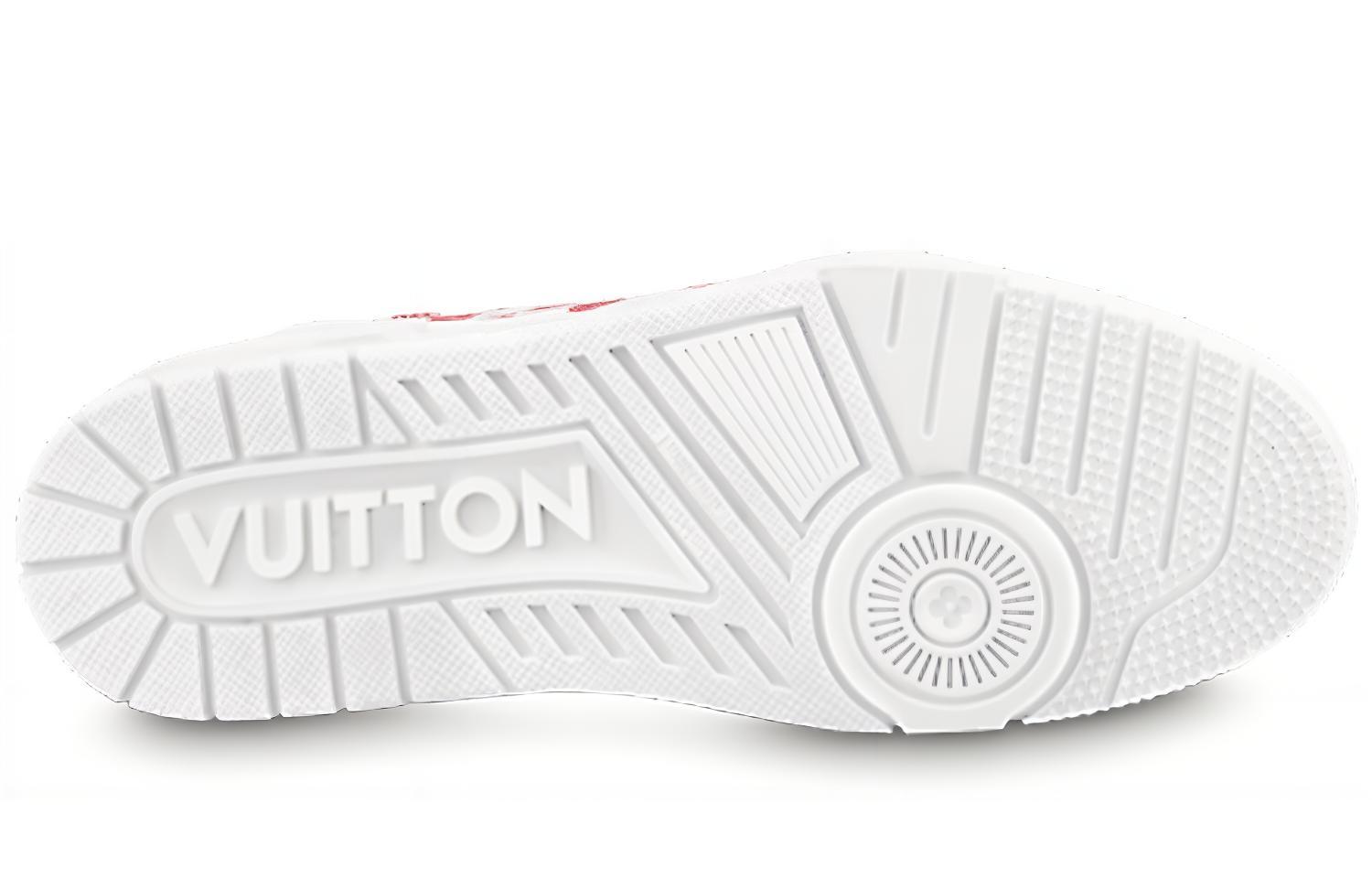 Кроссовки мужские LOUIS VUITTON X Nigo LV Trainer красно-белые, 42.5 EU