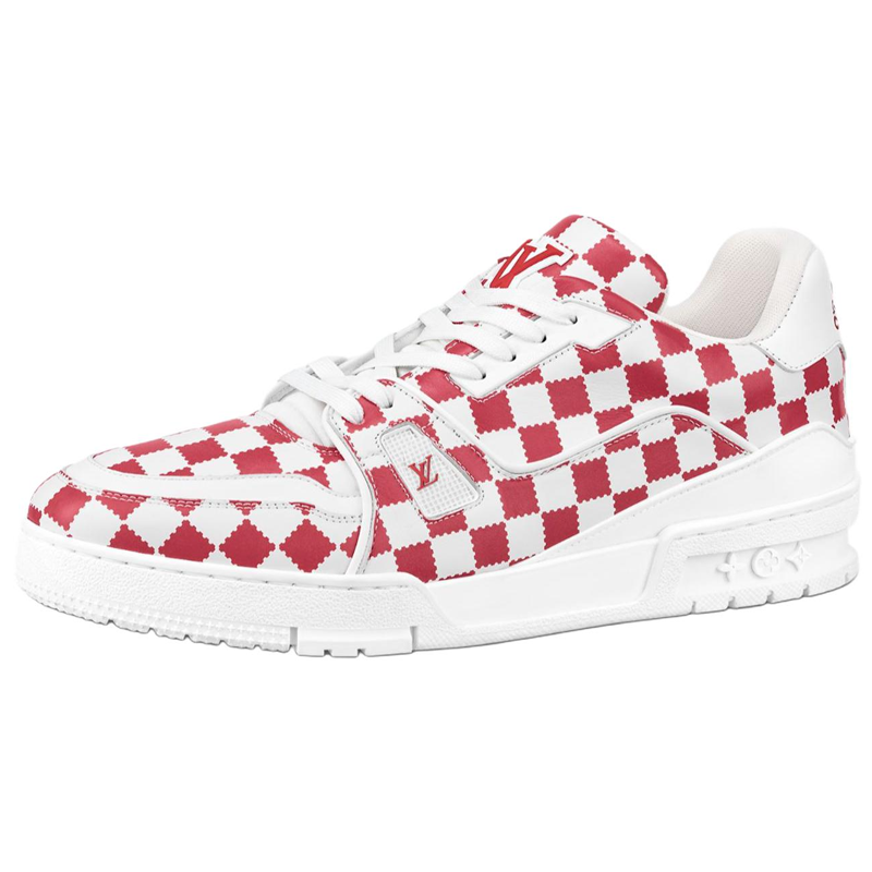 Кроссовки мужские LOUIS VUITTON X Nigo LV Trainer красно-белые, 42.5 EU