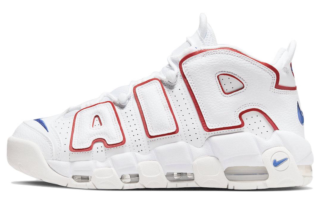 Кроссовки унисекс Nike Air More Uptempo 96 USA Hoops белые-красные, 45 EU