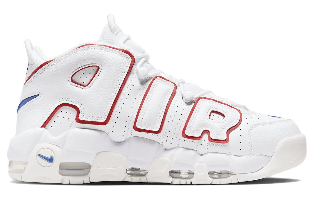 Кроссовки унисекс Nike Air More Uptempo 96 USA Hoops белые-красные, 45 EU
