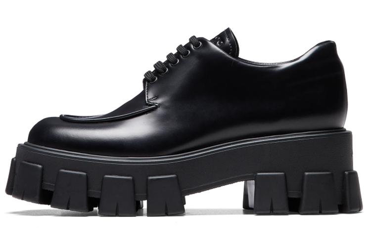 Полуботинки женские PRADA Monolith черные, 35 EU