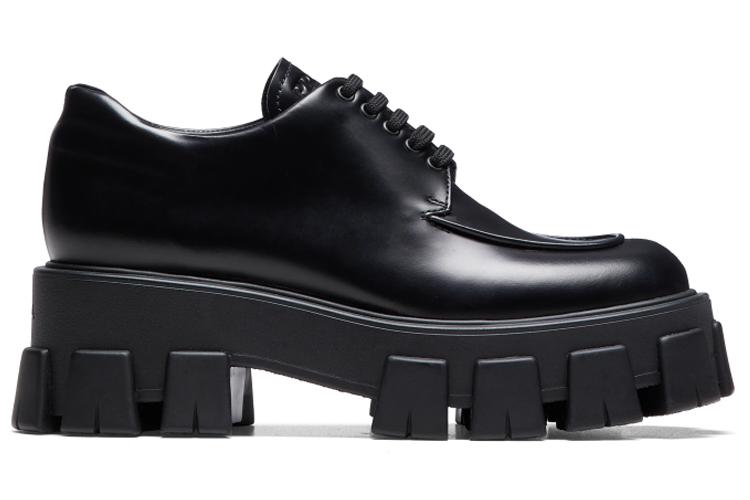 Полуботинки женские PRADA Monolith черные, 35 EU