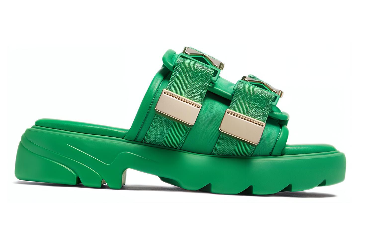 Шлепанцы мужские Bottega Veneta Flash Sandals, grass, 42 EU