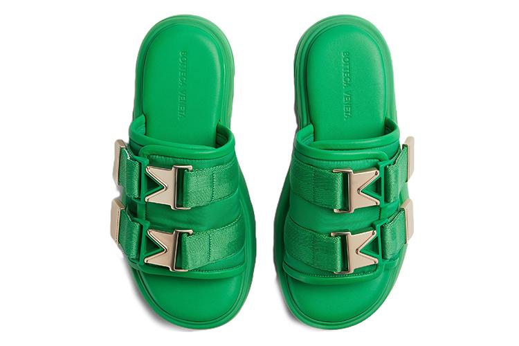 Шлепанцы мужские Bottega Veneta Flash Sandals, grass, 42 EU