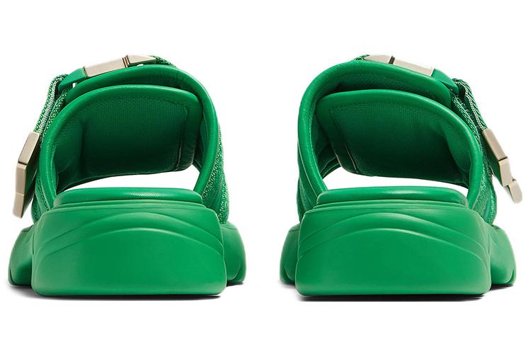 Шлепанцы мужские Bottega Veneta Flash Sandals, grass, 42 EU