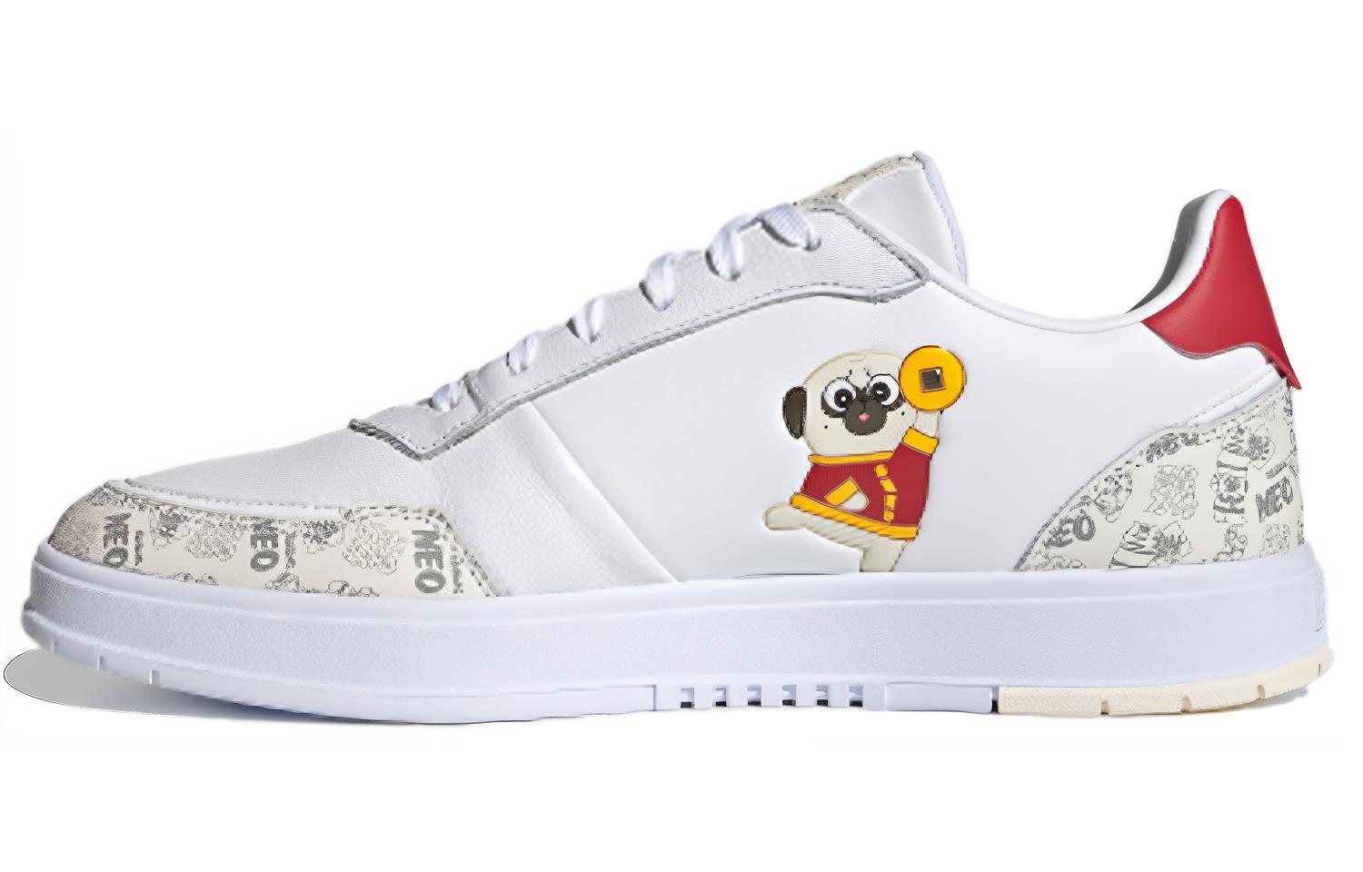 Кеды унисекс Adidas Neo Courtmaster белые, серые, красные, 36 2/3 EU