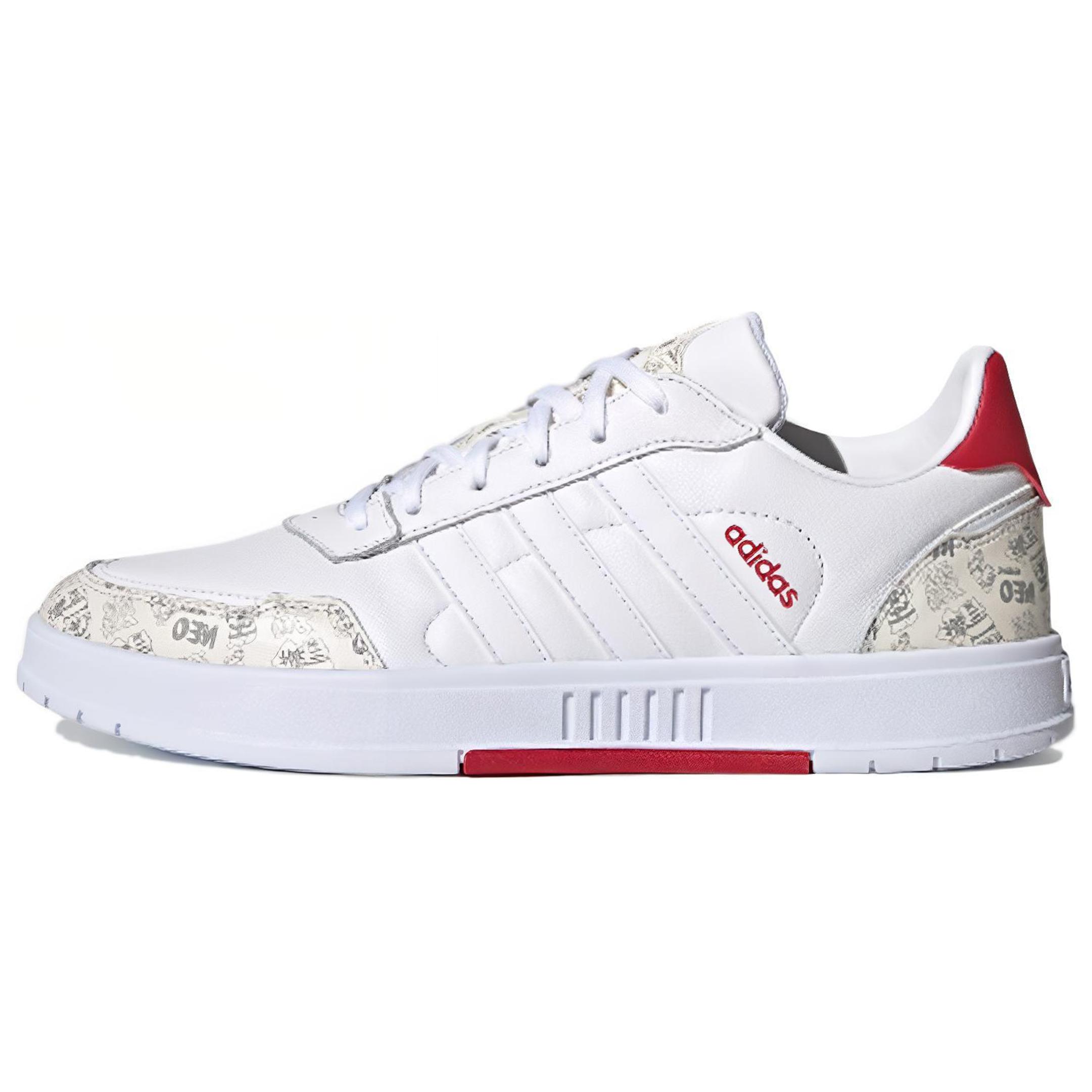 Кеды унисекс Adidas Neo Courtmaster белые, серые, красные, 36 2/3 EU