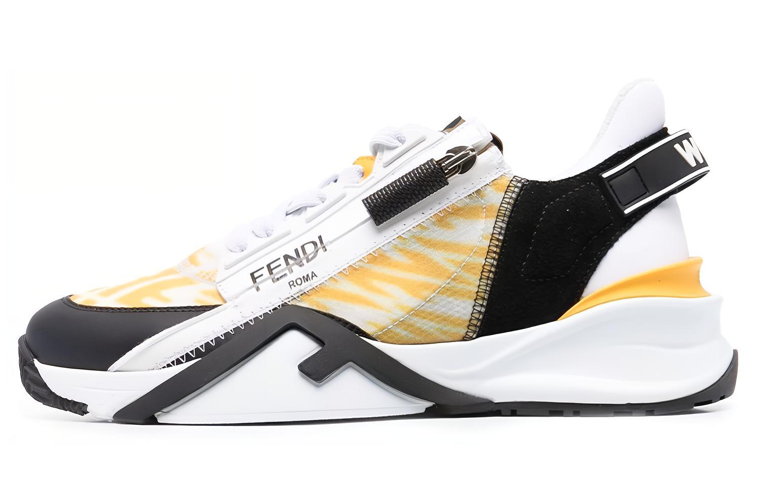 Кроссовки женские FENDI Flow FF Motif Low желтые