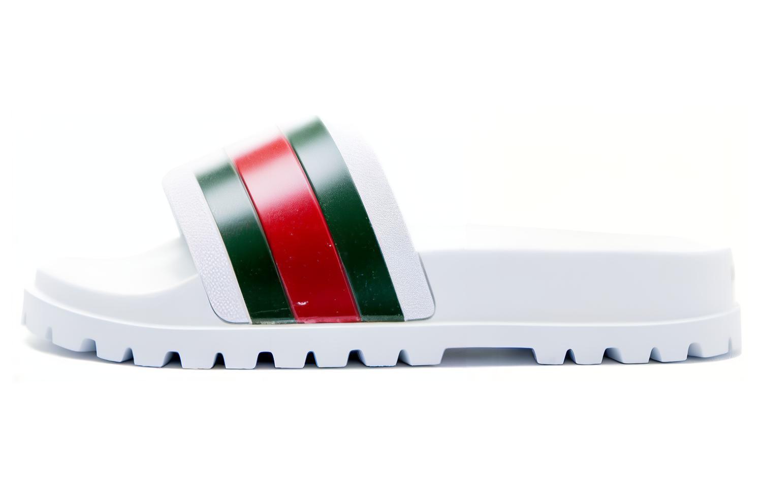 Шлепанцы мужские GUCCI Web Slide белые, 42 EU