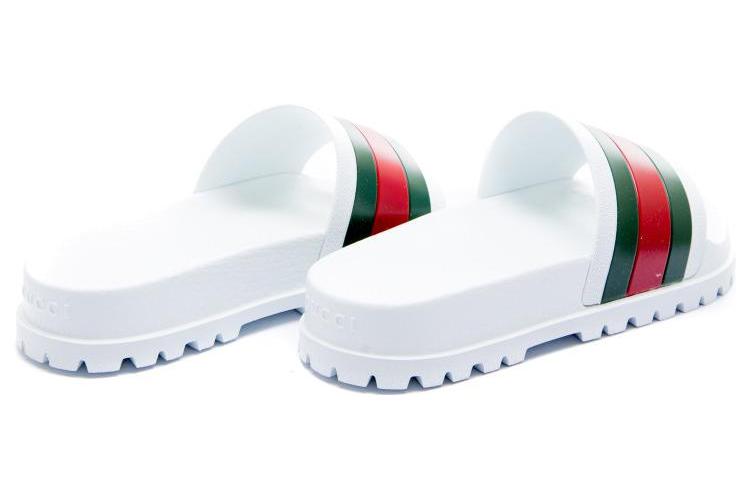 Шлепанцы мужские GUCCI Web Slide белые, 42 EU