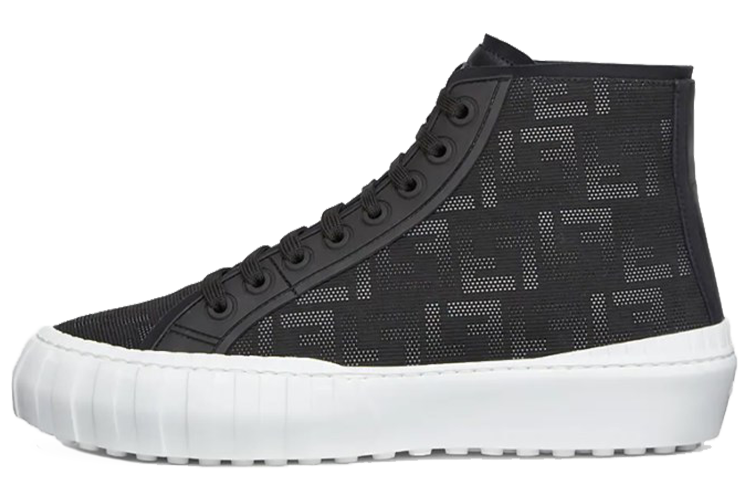 Кроссовки мужские FENDI FF Flash High-Top черные-белые