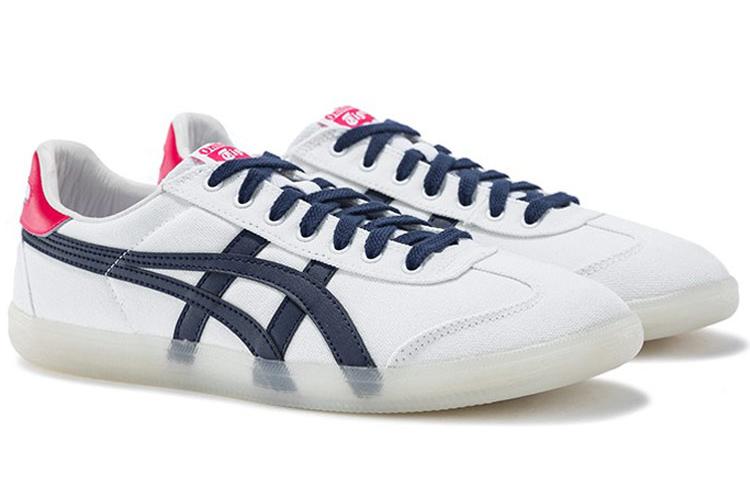 Кроссовки унисекс Onitsuka Tiger Tokuten белые с синим и красным, 46 EU