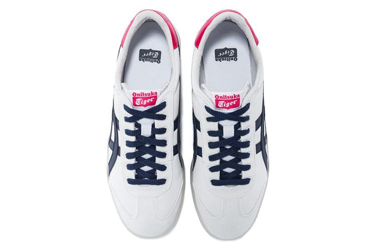 Кроссовки унисекс Onitsuka Tiger Tokuten белые с синим и красным, 46 EU