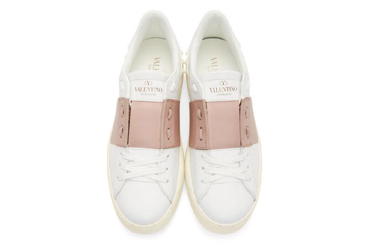 Кеды женские Valentino Garavani Rockstud Open белые-розовые, 35 EU