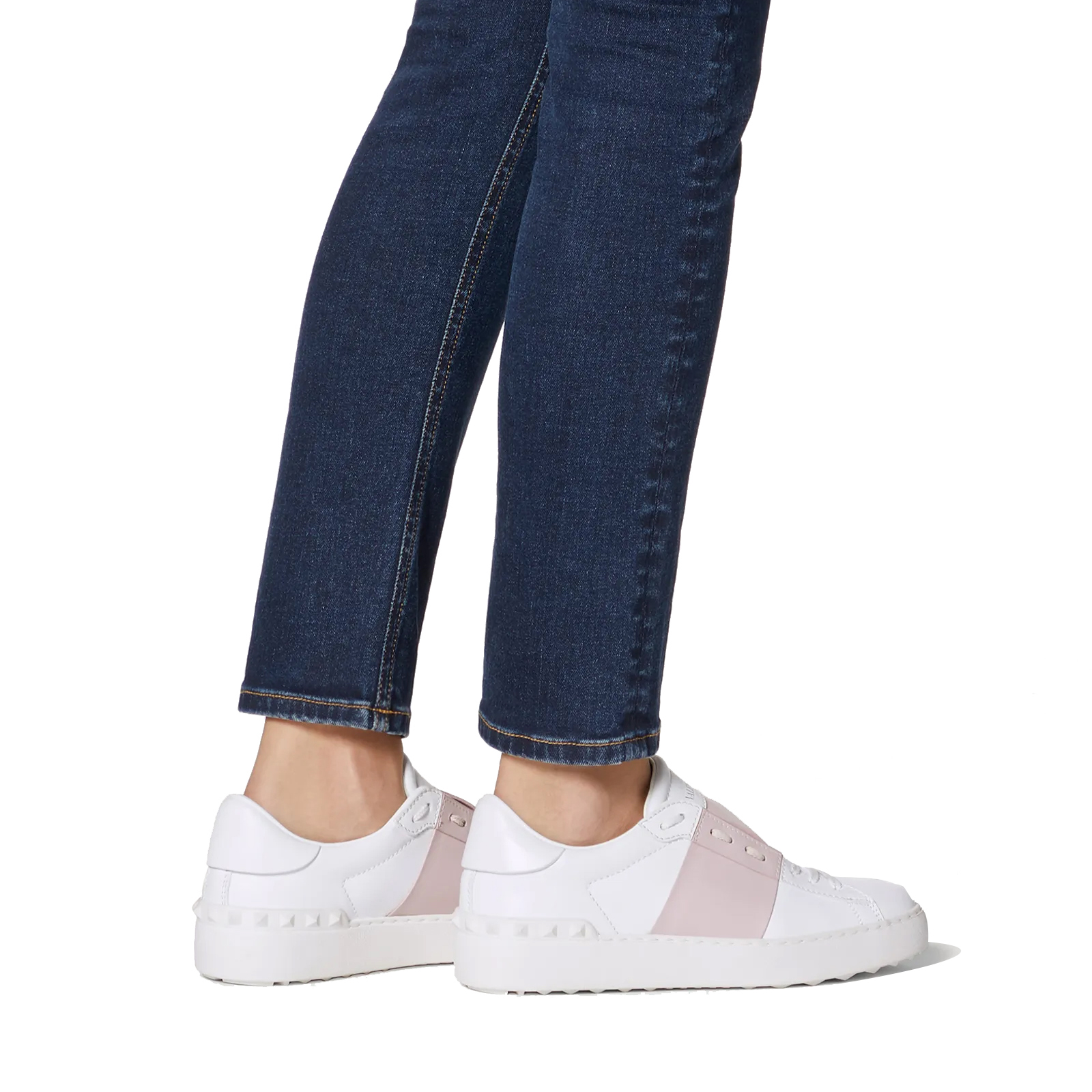 Кеды женские Valentino Garavani Rockstud Open белые-розовые, 35 EU