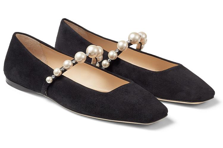 Балетки женские Jimmy Choo Ade черные-бежевые, 37 EU