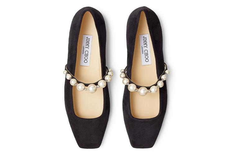 Балетки женские Jimmy Choo Ade черные-бежевые, 37 EU