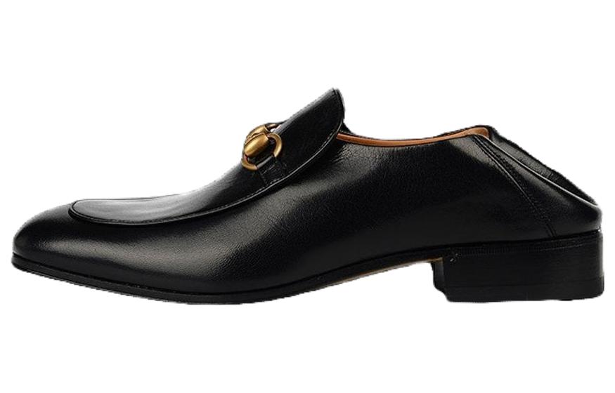 Лоферы мужские GUCCI Horsebit Leather Mule черные-тан, 41 EU