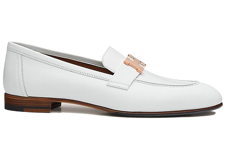 Лоферы женские HERMES Paris H211230Z 90 белые, 37 EU