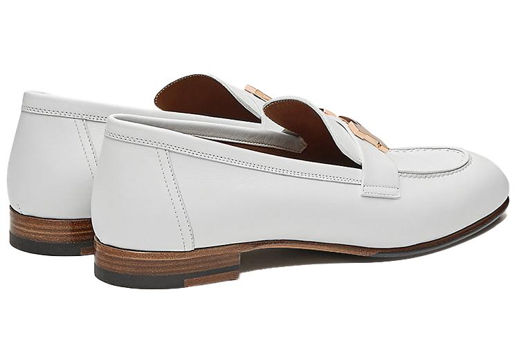 Лоферы женские HERMES Paris H211230Z 90 белые, 37 EU