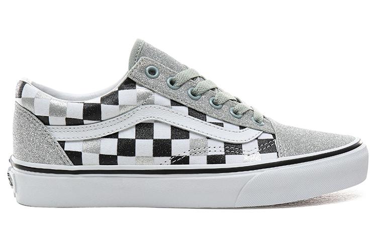 Кеды женские Vans Old Skool Glitter Checkerboard черные-белые, 35 EU