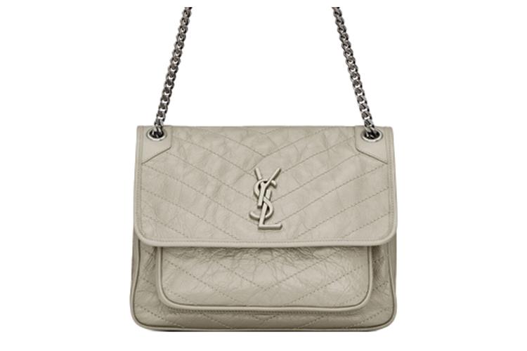 Сумка женская SAINT LAURENT Niki белая среднего размера