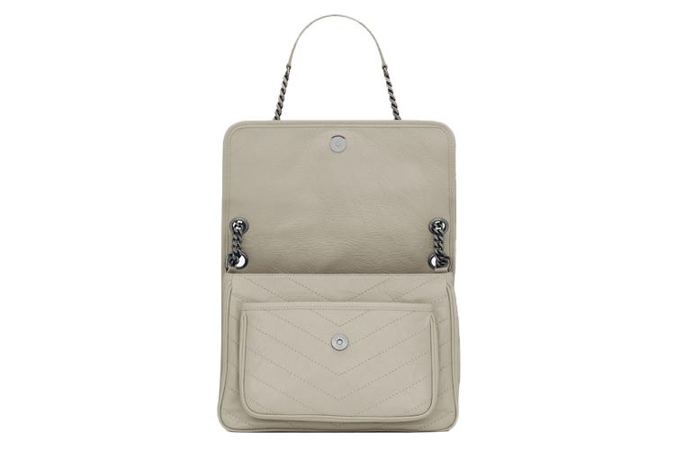 Сумка женская SAINT LAURENT Niki белая среднего размера