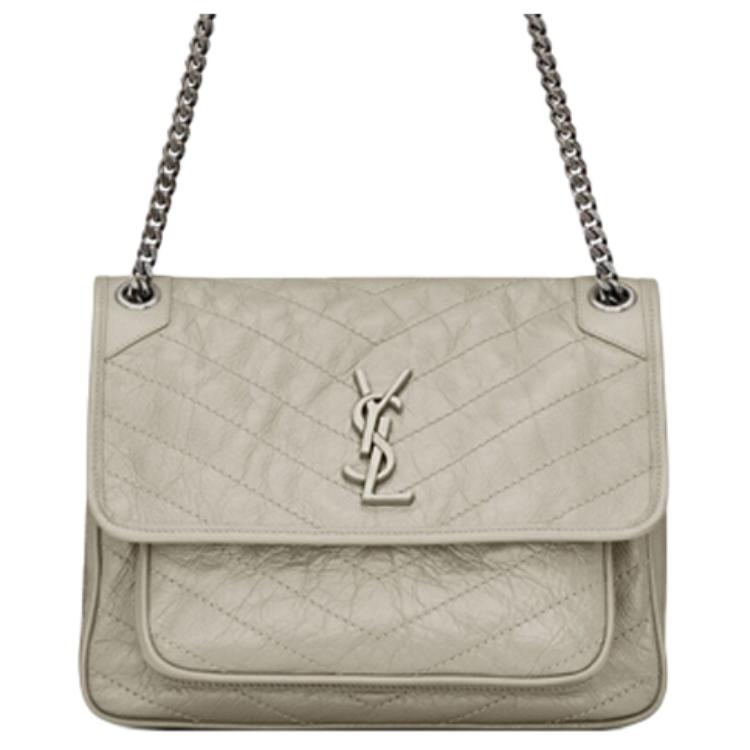 Сумка женская SAINT LAURENT Niki белая среднего размера