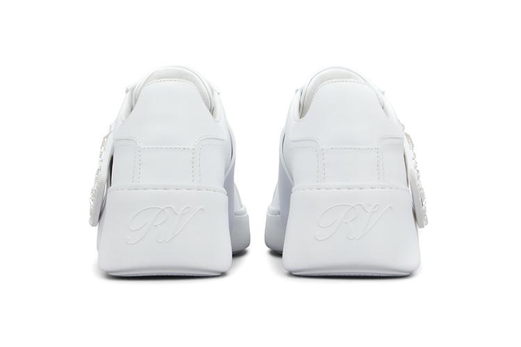 Кроссовки женские Roger Vivier Viv' Skate Strass Buckle, белые