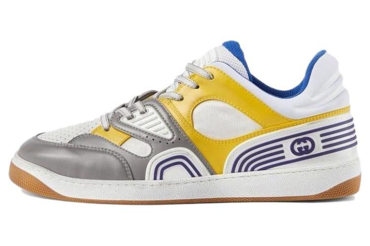 Кроссовки мужские GUCCI Basket серо-жёлто-синие