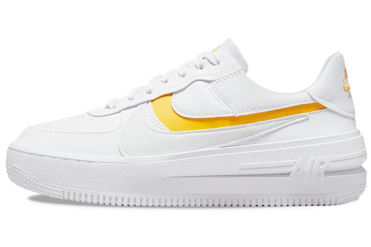 Кеды женские Nike Air Force 1 PLT.AF.ORM белые/желто-охра