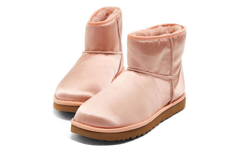 Угги женские UGG Classic Mini Satin розово-красного цвета, 37 EU