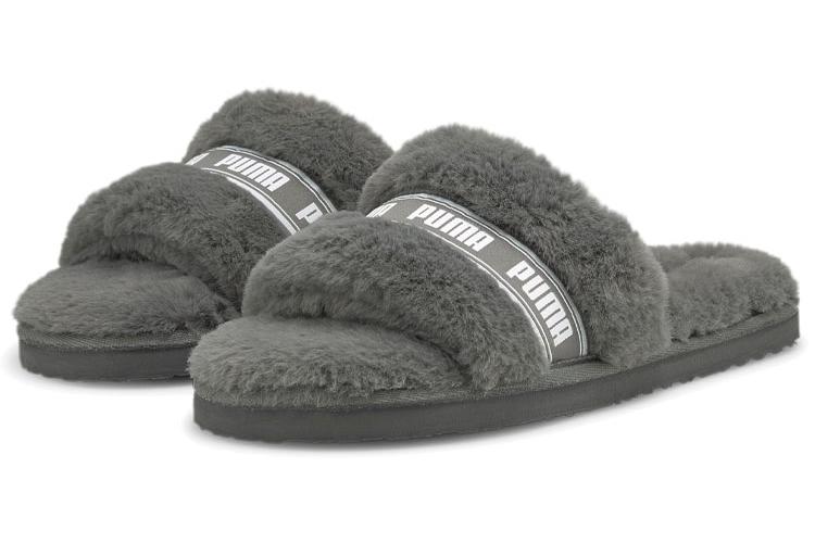 Тапочки женские PUMA Fluff Slide charcoal grey, 37 EU