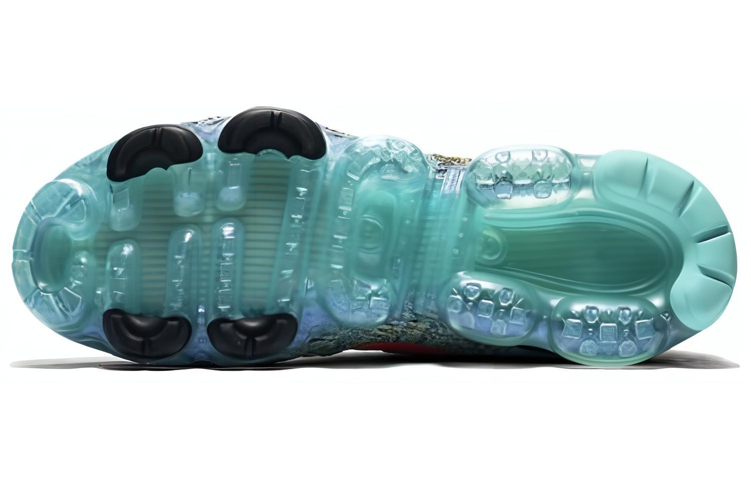 Кроссовки мужские Nike Air VaporMax Flyknit 3 бирюзово-красные, 38.5 EU