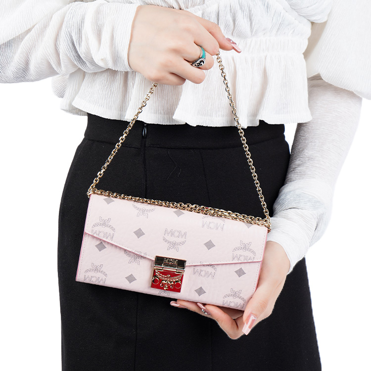 Сумка женская MCM Tracy Monogram Logo розовая