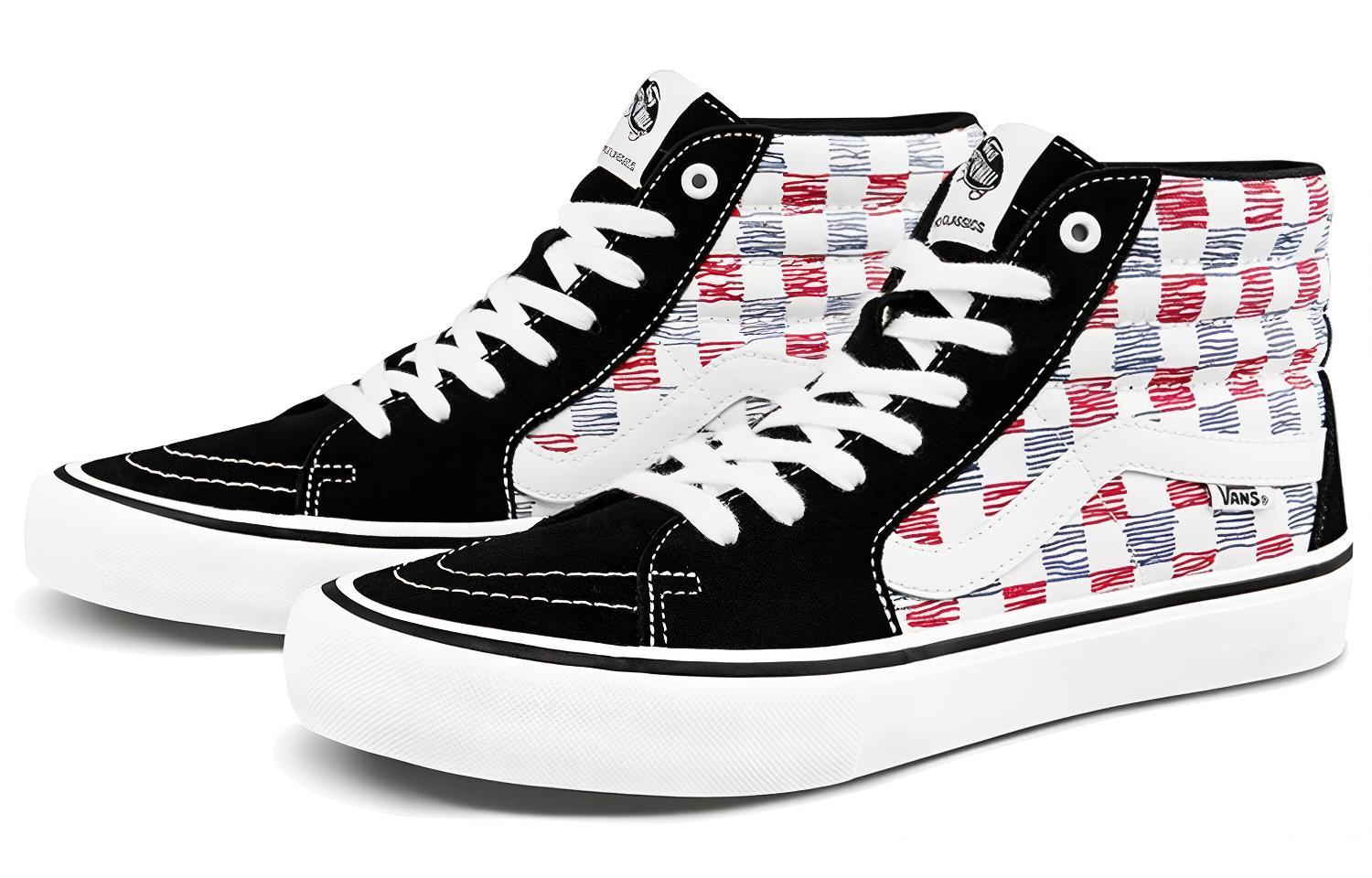 Кеды унисекс Vans SK8-Hi Pro белые, черные, 35 EU
