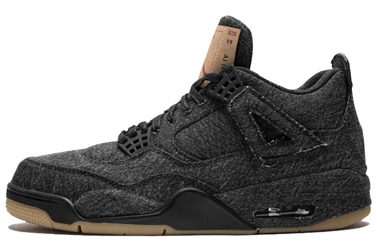 Спортивные кеды мужские Jordan 4 Retro Levi's черные